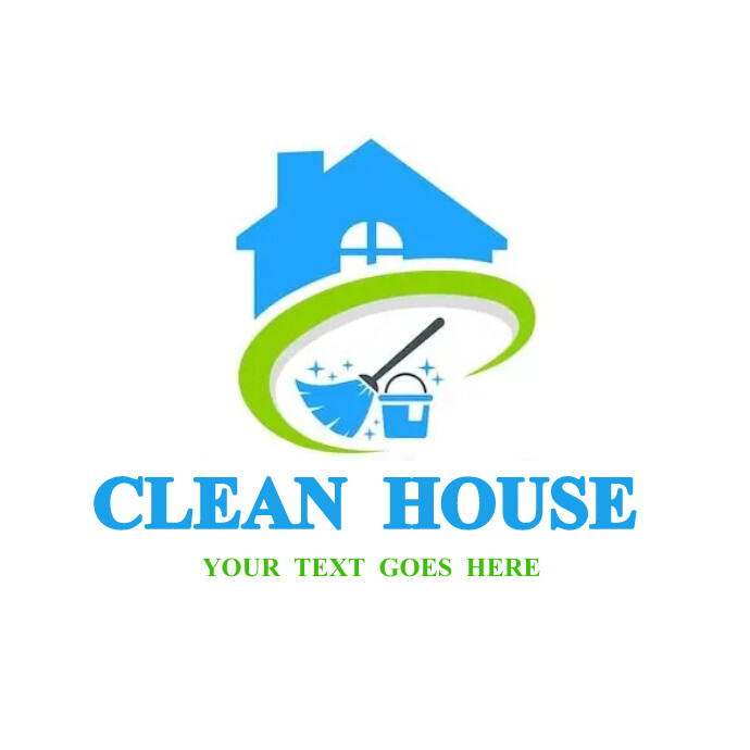 Clean house logo, cleaning services logo template