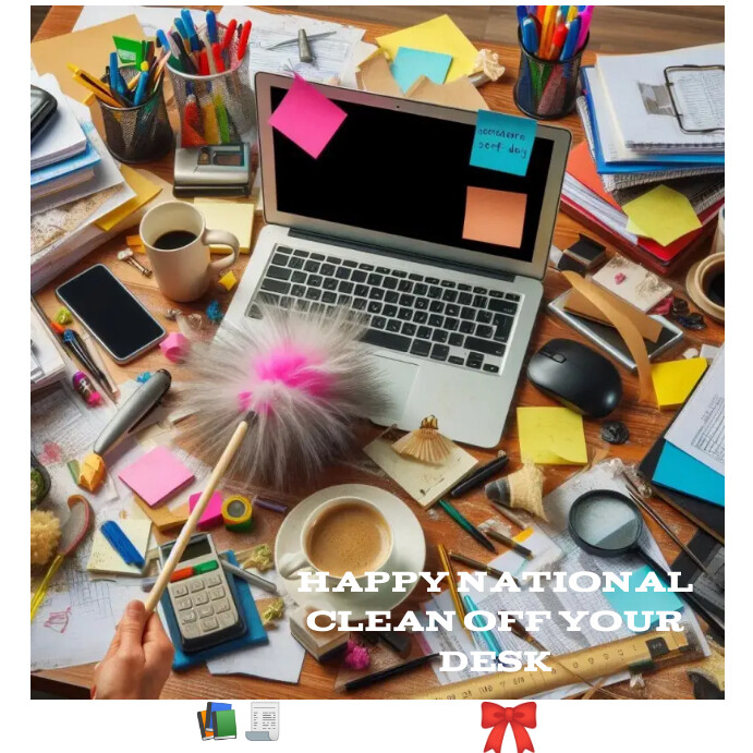 Clean Off your desk day Template | PosterMyWall