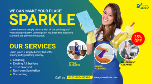 Clean Service Company Ad Template Twitter Post
