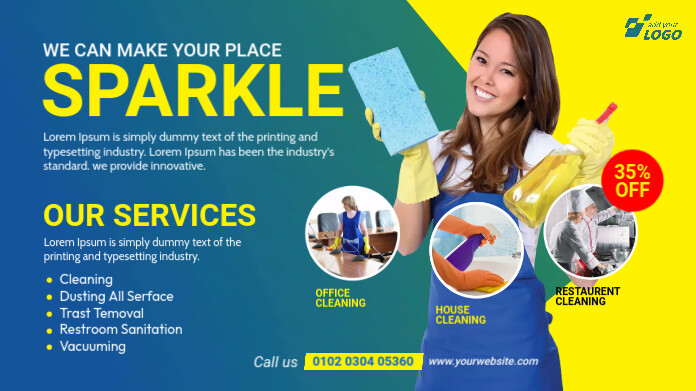 Clean Professional Add Clean Service Company Ad Template | PosterMyWall
