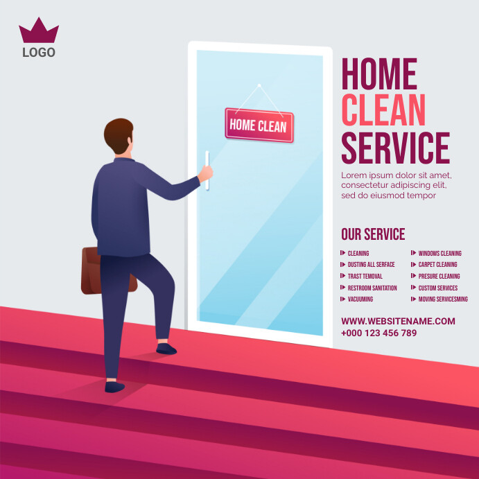 Clean Service Entry Panel Clean Service template | PosterMyWall