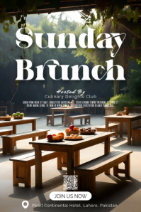Clean Sunday Brunch Event Poster Template Minimalist Style