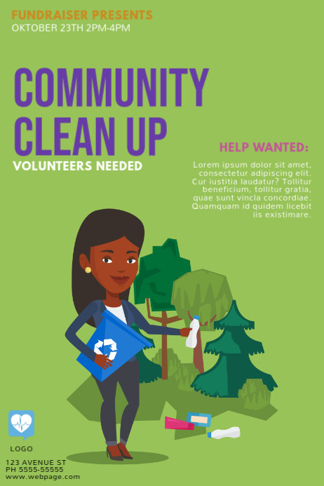 Clean up day earth day flyer template | PosterMyWall