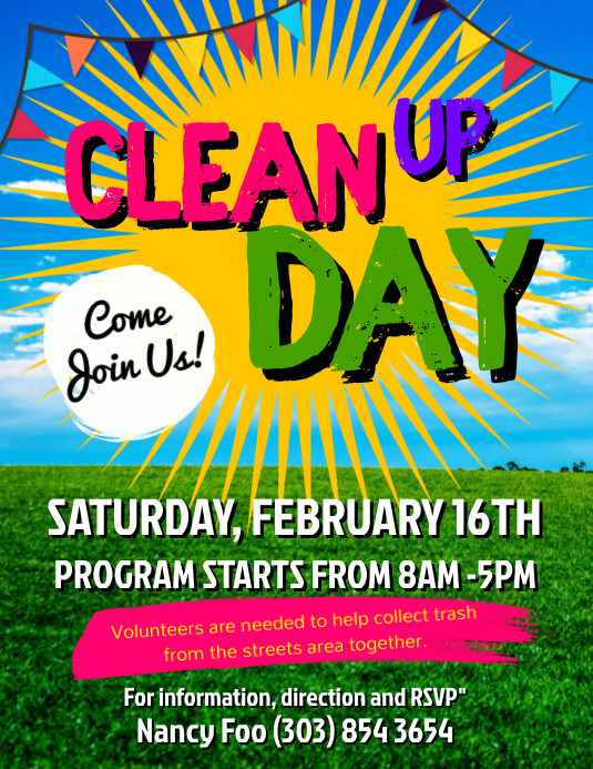 Clean Up Drive Poste Office Clean Up Day Flyer