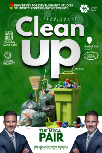 Green Community Clean-Up Event Poster Template