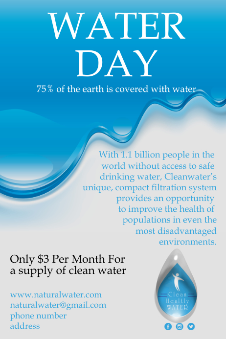 Clean Water Template | PosterMyWall