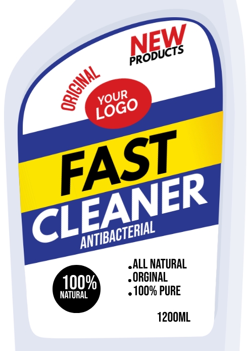 Cleaner Label Template | PosterMyWall