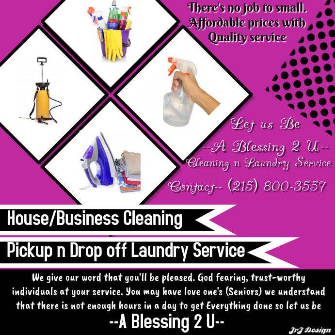 CLEANING & LAUNDRY SERVICE TEMPLATE Сообщение Instagram