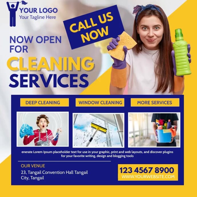 Cleaning business, spring cleaning Wpis na Instagrama template