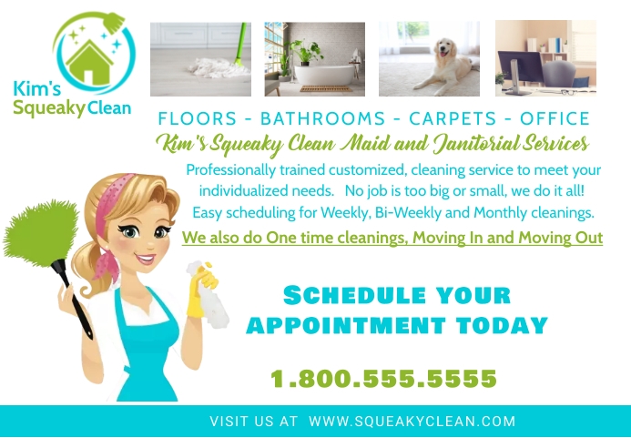 Cleaning Business Promotional Postcard Template | PosterMyWall