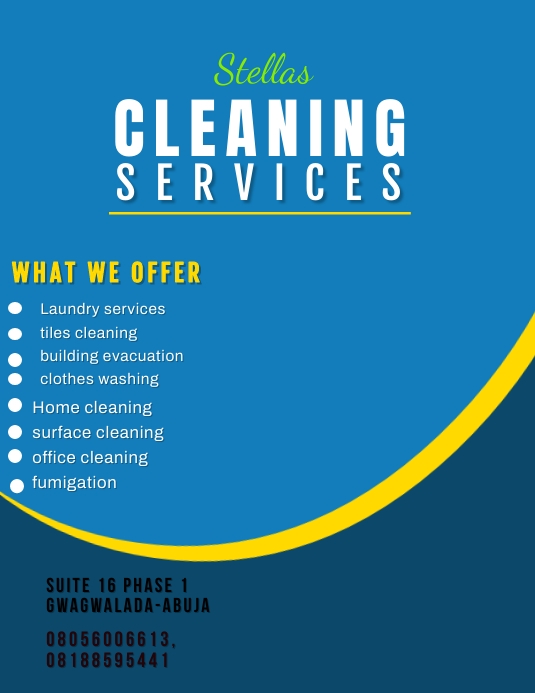 Cleaning Løbeseddel (US Letter) template