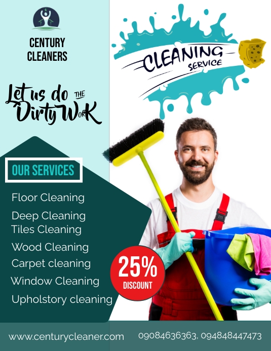 Cleaning Ulotka (US Letter) template