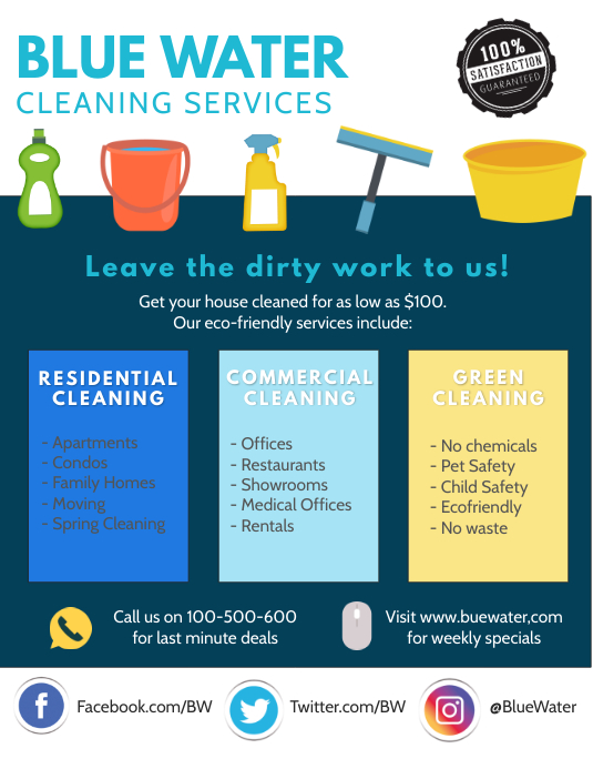 Cleaning Flyer Informational Template PosterMyWall
