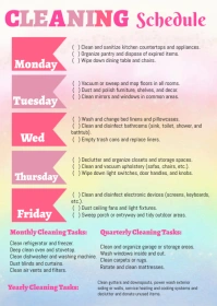 Cleaning Schedule Planner A6 template