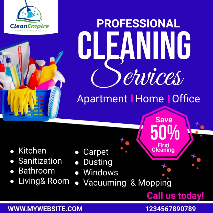 cleaning service, spring cleaning Iphosti le-Instagram template