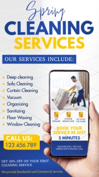 cleaning service, spring cleaning, spring Digital Display (9:16) template