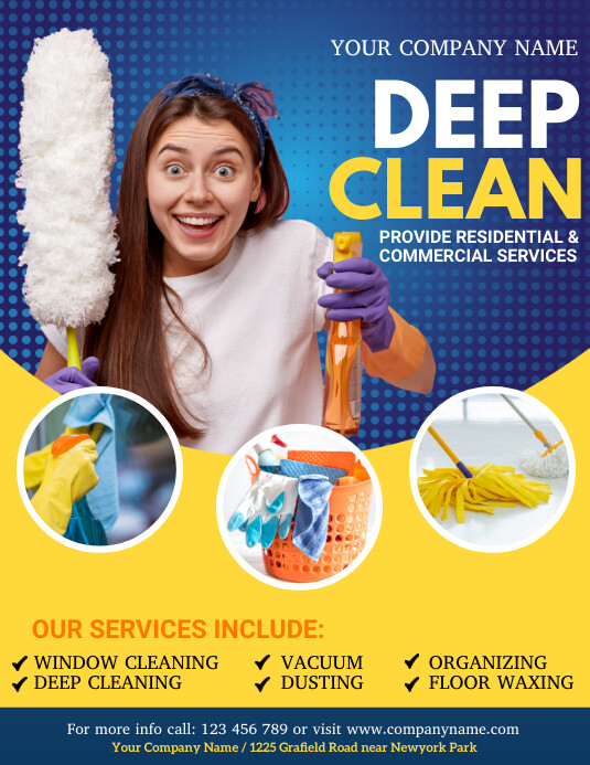 cleaning service, spring cleaning, spring Pamflet (VSA Brief) template