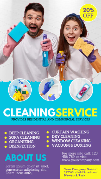 cleaning service, spring cleaning, spring Digital Display (9:16) template