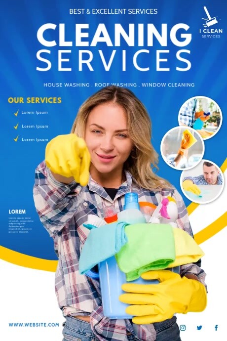 cleaning service, spring cleaning Plakkaat template