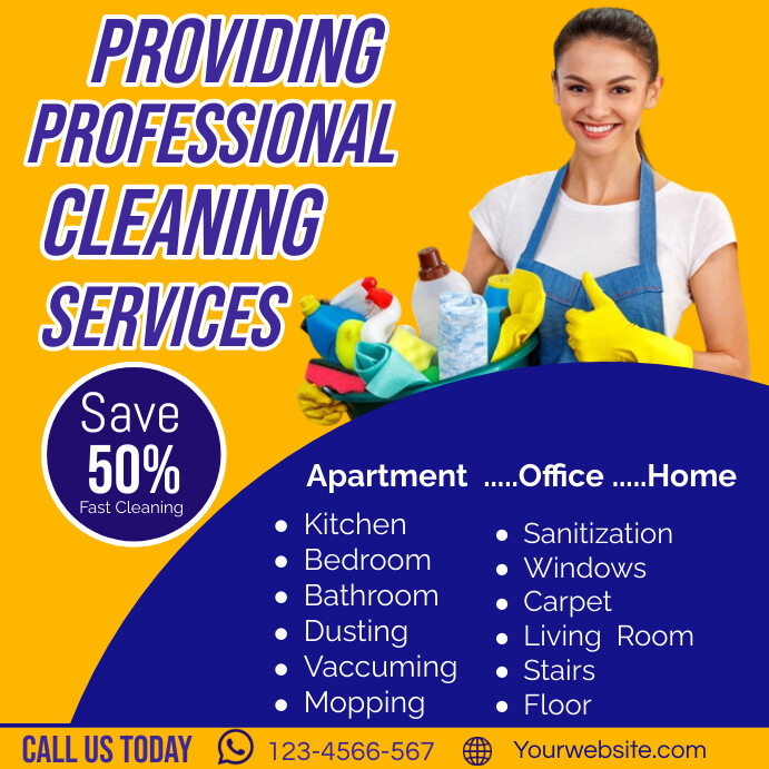 cleaning service ad deep cleaning, garbage re Template | PosterMyWall