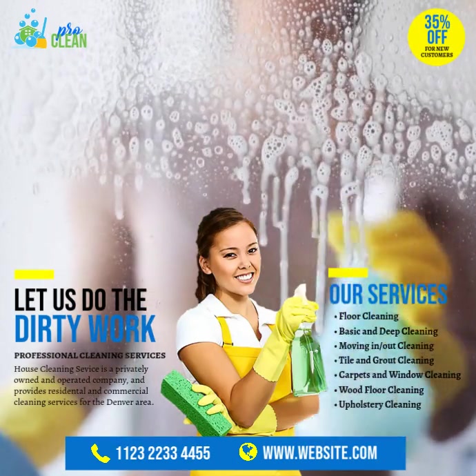 Cleaning Service Ad Instagram Plasing template