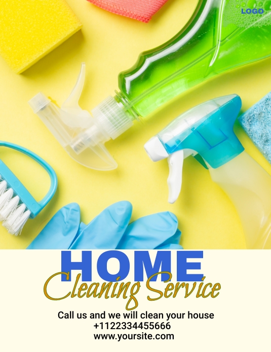 cleaning service ad Volante (Carta US) template