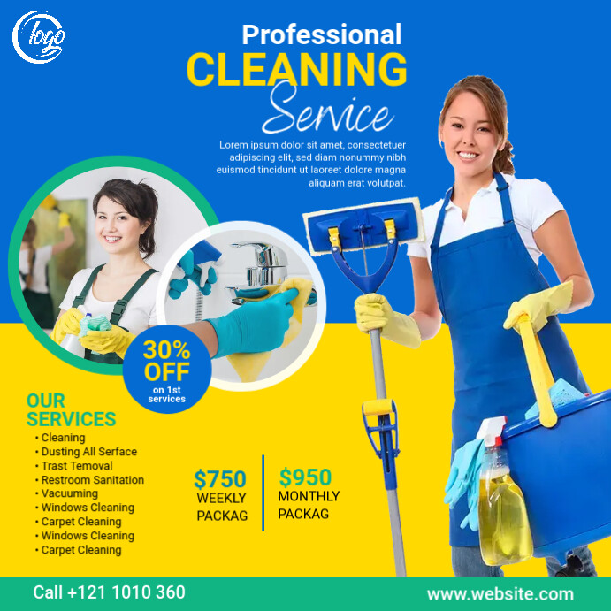 Clean Professional Add Cleaning Service Ad Template | PosterMyWall