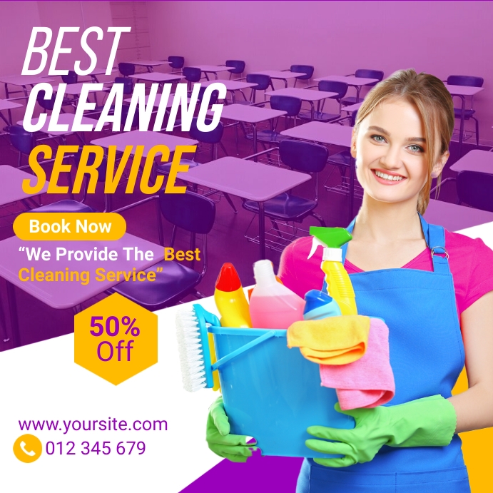 Cleaning Service AD Instagram 帖子 template