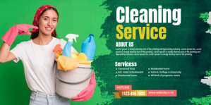 Green Cleaning Service Banner Evenbrite Template