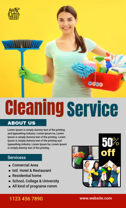 Cleaning Service Ad Template 美国正规