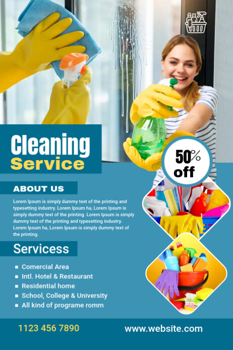 Cleaning Service Ad Template โปสเตอร์