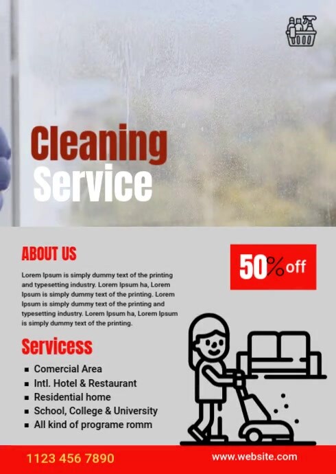 Cleaning Service Ad Template A6