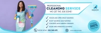 Blue Cleaning Service Banner Spanduk 2' × 6' template