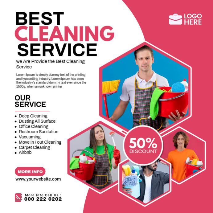 CLEANING SERVICE Instagram Post template
