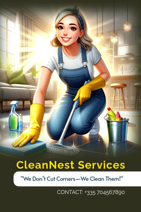 Cleaning service Poster template