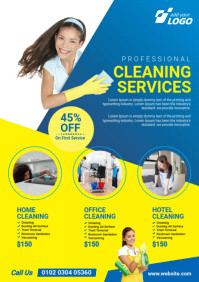 Kuning Professional Cleaning Services A4 Template