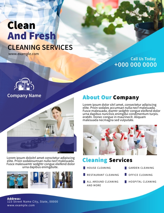Cleaning Service Flyer 传单(美国信函) template