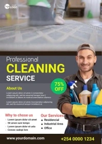 Cleaning service flyer design A2 template