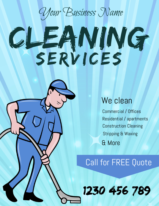 CLEANING SERVICE FLYER Ulotka (US Letter) template