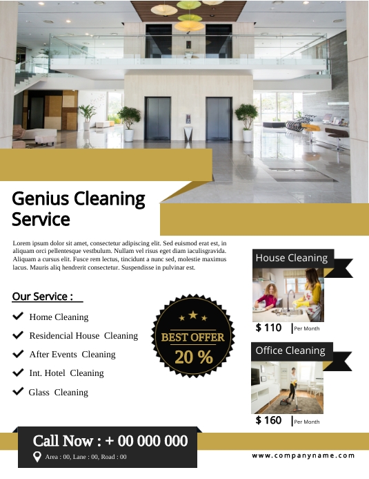 Cleaning Service Flyer Pamflet (VSA Brief) template