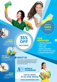 Bleu Cleaning Services A4 Template