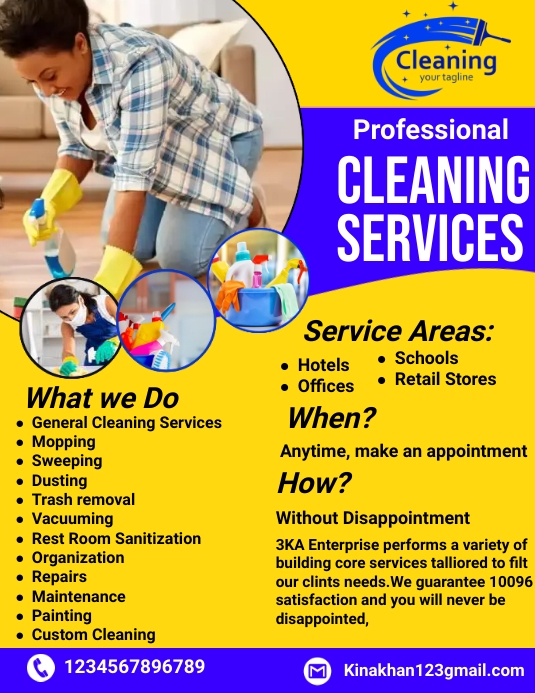 cleaning service flyers, cleaning & sanitizat Template PosterMyWall