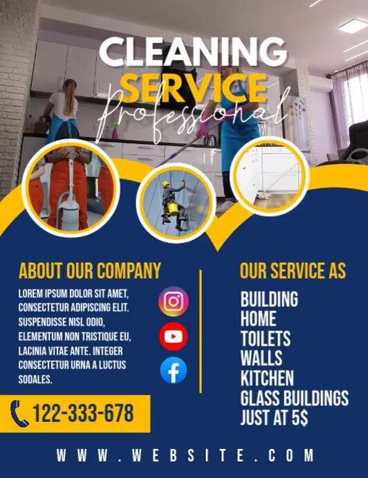 Cleaning service flyers Template PosterMyWall
