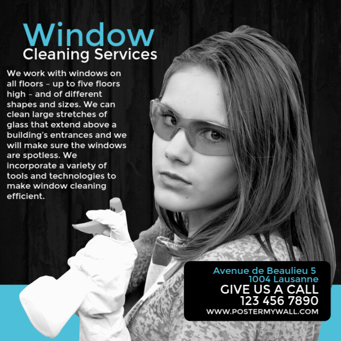 Cleaning Service Flyers Window Cleaning Square Post Template | PosterMyWall