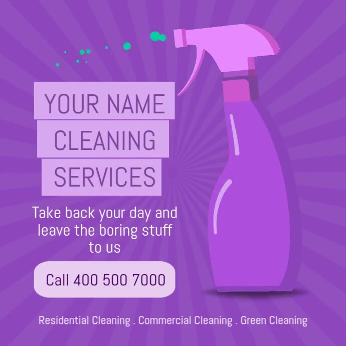 Cleaning Service IG Post Template | PosterMyWall