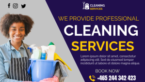 cleaning service poster Blog Header template