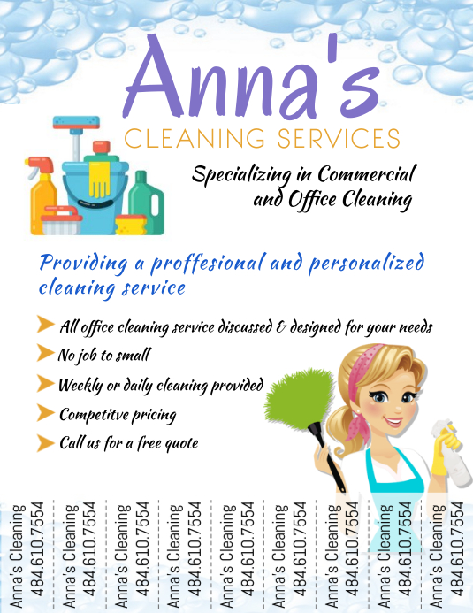 Cleaning Service Template Volante (Carta US)