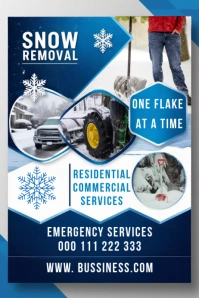 Cleaning Service Snow Removal poster Plakat template