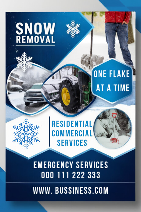 Cleaning Service Snow Removal poster Template | PosterMyWall