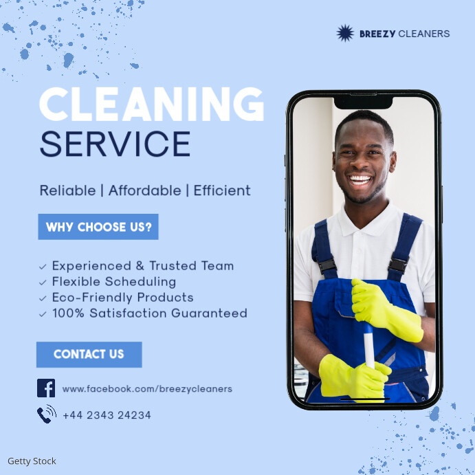 Cleaning Service Square Template Instagram Post